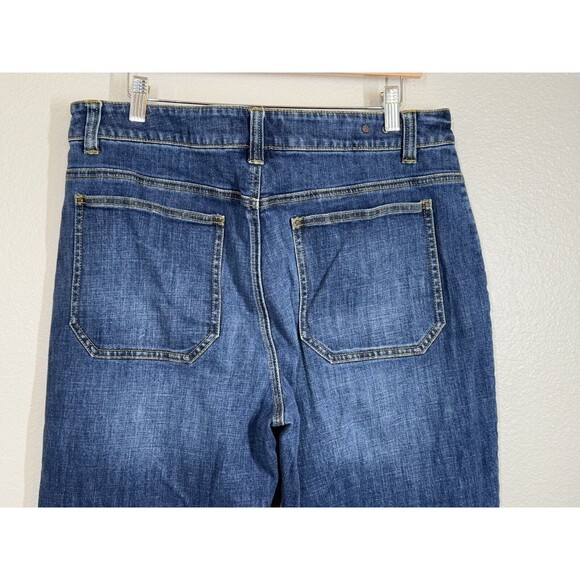 Cabi Patch Pocket Wide Leg Denim Jeans Womens Size 12 70's Retro #4151R Flare - Picture 7 of 14